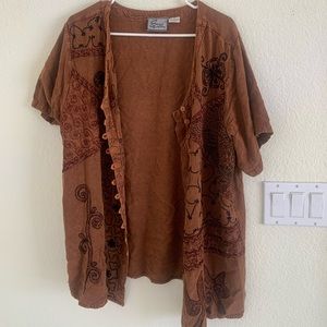 over sized button up shirt